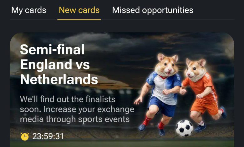 کارت Semi-final Englands vs Netherlands در همستر