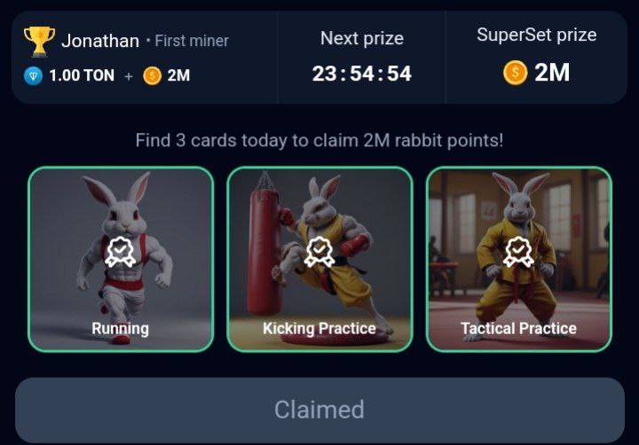 کارت های بازی راکی رابیت خرگوش امروز 30 مرداد + عکس