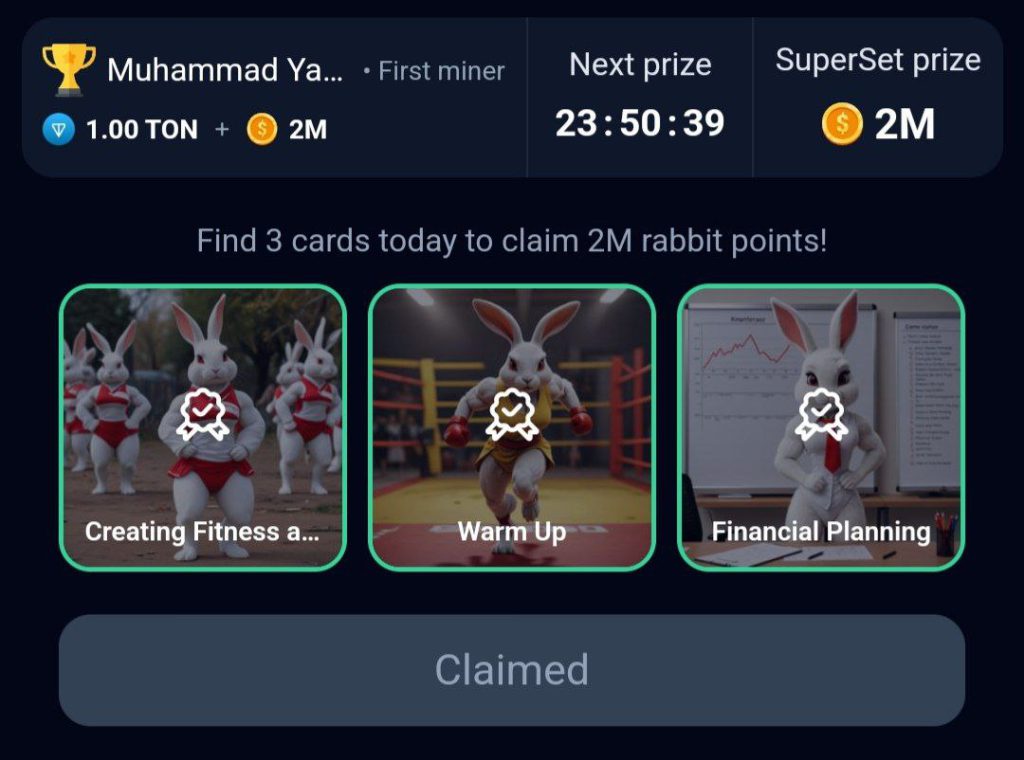 کارت های راکی رابیت خرگوش امروز دوشنبه 5 شهریور