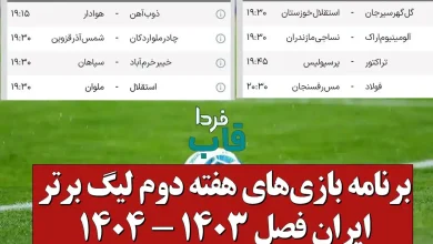 بازیهای هفته دوم فوتبال لیگ برتر ایران فصل 1403 بازیهای هفته دوم فوتبال لیگ برتر ایران فصل 1403