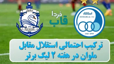 ترکیب احتمالی استقلال مقابل ملوان در هفته 2 لیگ برتر