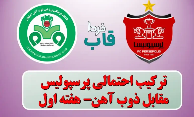ترکیب احتمالی پرسپولیس مقابل ذوب آهن در هفته 1 لیگ برتر ترکیب احتمالی پرسپولیس مقابل ذوب آهن در هفته 1 لیگ برتر