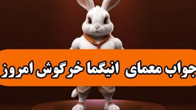 جواب معمای انیگما راکی رابیت خرگوش امروز