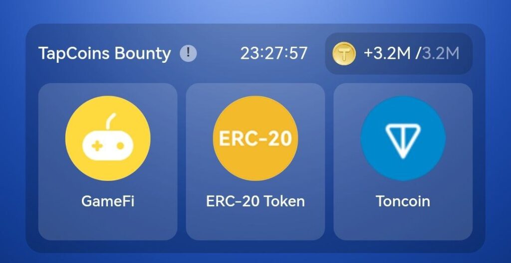 کارت های بازی تپ کوین امروز دوشنبه 26 شهریور 1403 TapCoins Bounty Daily Combo 16 September 2024