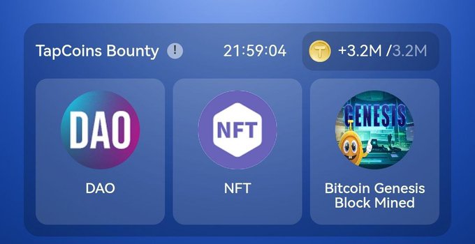 کارت های بازی تپ کوین امروز سه شنبه 10 مهر 1403 TapCoins Bounty Daily Combo 1 October 2024
