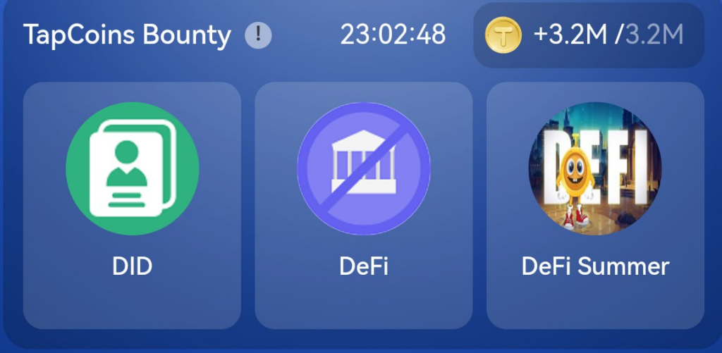 کارت های بازی تپ کوین امروز چهارشنبه 11 مهر 1403 TapCoins Bounty Daily Combo 2 October 2024