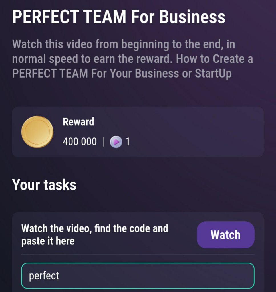 جواب کد تپ سواپ PERFECT TEAM For Business جواب کد تپ سواپ PERFECT TEAM For Business
