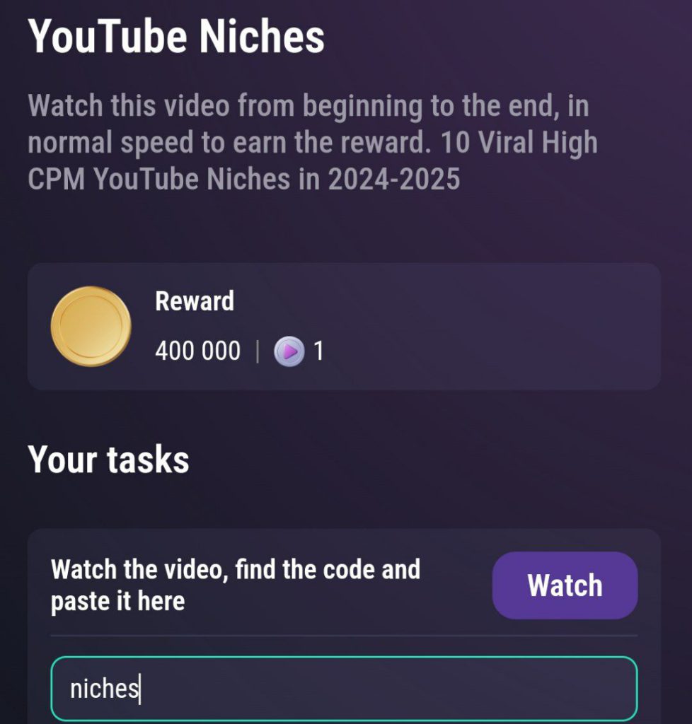 جواب کد تپ سواپ YouTube Niches