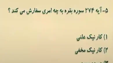 آیه 274 سوره بقره به چه امری سفارش می کند؟