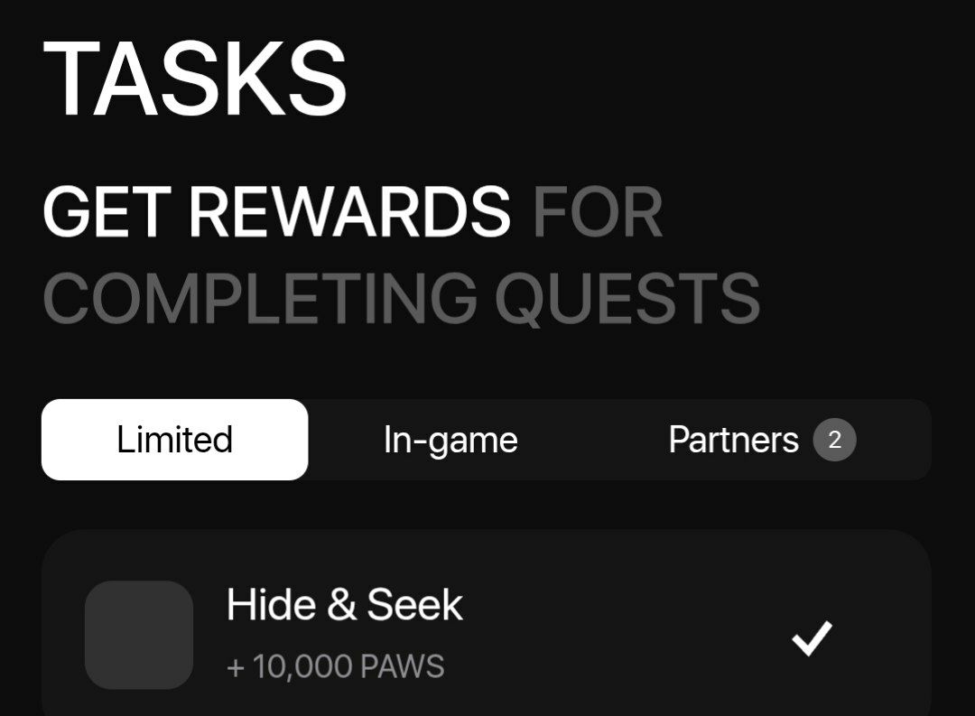 تسک جدید پاوز hide & seek