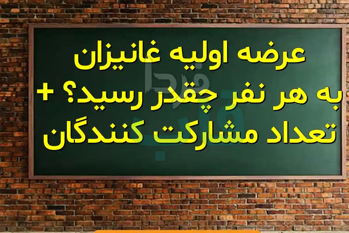 عرضه اولیه غانیزان به هر نفر چقدر رسید؟ + تعداد مشارکت کنندگان عرضه اولیه غانیزان به هر نفر چقدر رسید؟
