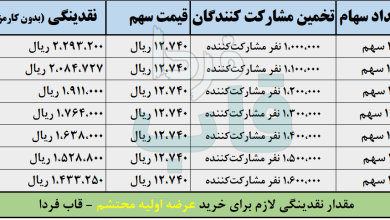 عرضه اولیه محتشم چقدر نقدینگی می خواهد؟ + حداقل نقدینگی لازم عرضه اولیه محتشم چقدر نقدینگی می خواهد؟