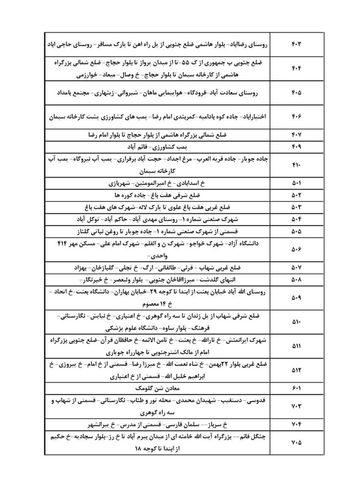 جدول قطعی برق کرمان امروز پنجشنبه 9 مرداد 1404