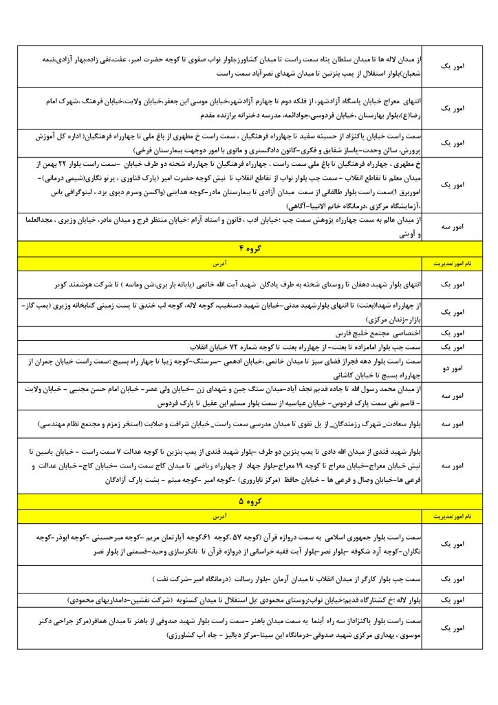 جدول قطعی برق یزد امروز سه شنبه 4 شهریور 1404