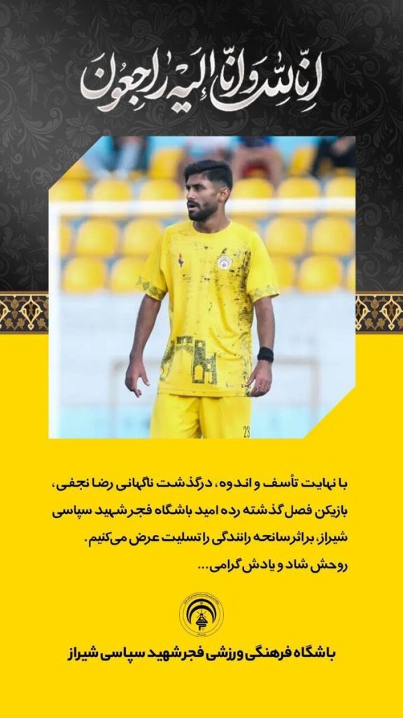 علت فوت رضا نجفی