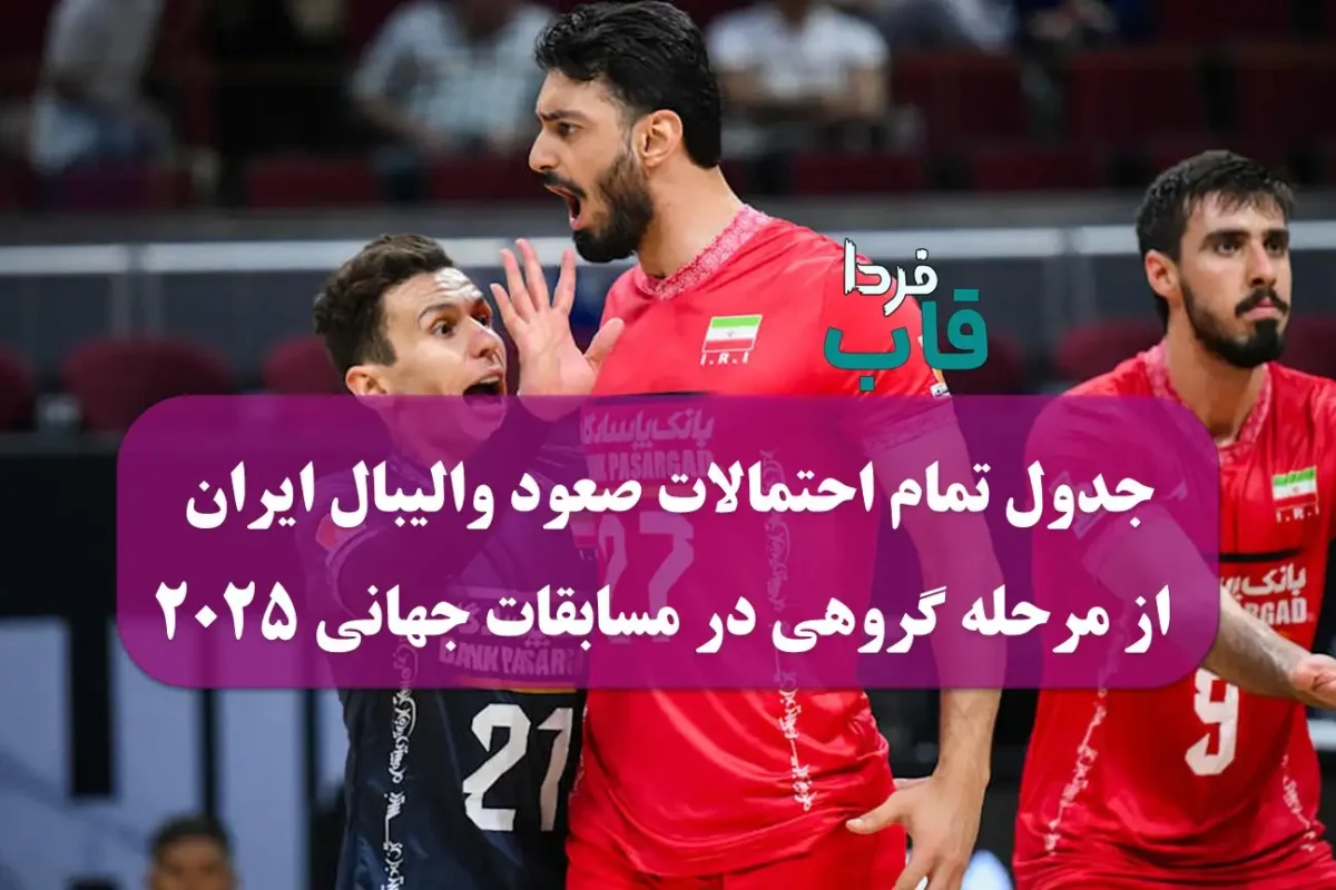 جدول تمام احتمالات صعود والیبال ایران از مرحله گروهی در مسابقات قهرمانی جهان 2025 جدول تمام احتمالات صعود والیبال ایران از مرحله گروهی در مسابقات قهرمانی جهان 2025