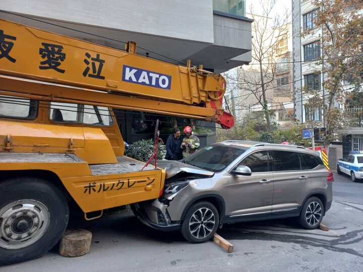 حادثه مرگبار جرثقیل در خیابان شریعتی تهران