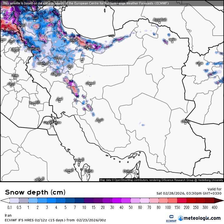 موج برفی به ایران رسید؛ نقشه را ببینید | این سرمای آخر زمستان است موج برفی به ایران رسید؛ نقشه را ببینید | این سرمای آخر زمستان است