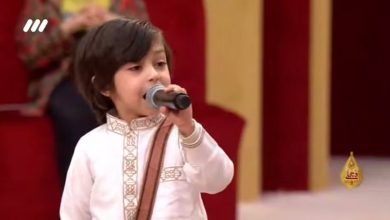 حرکات جالب پسر ۵ ساله هنگام مداحی + ویدئو | شیرین زبانی او را ببینید