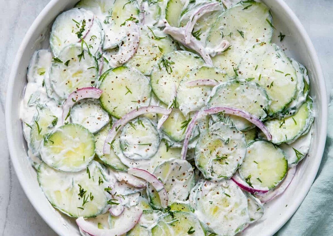 سالاد خامه ای خیار؛ تجربه ای متفاوت و خوشمزه سالاد خامه ای خیار؛ تجربه ای متفاوت و خوشمزه