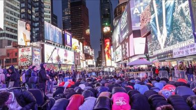 سفره افطار در میدان تایمز نیویورک | ویدئو سفره افطار در میدان تایمز نیویورک | ویدئو