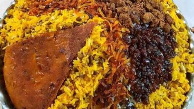  عدس پلوی نذری با گوشت چرخ کرده برای ماه رمضان