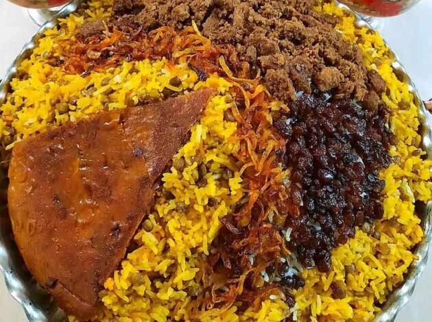  عدس پلوی نذری با گوشت چرخ کرده برای ماه رمضان