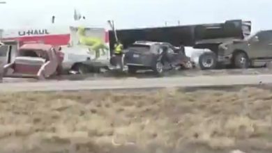 ۳۰ خودرو و تصادف زنجیره‌ای در بزرگراه! + ویدئو | تصاویری از محل حادثه