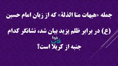 جمله «هیهات منا الذلة» که از زبان امام حسین (ع) در برابر ظلم یزید بیان شد، نشانگر کدام جنبه از کربلا است؟