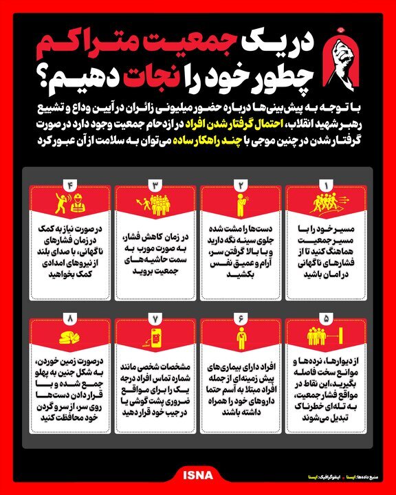 اگر در میان جمعیت گرفتار شدید، این اقدامات می‌تواند نجات‌بخش باشد