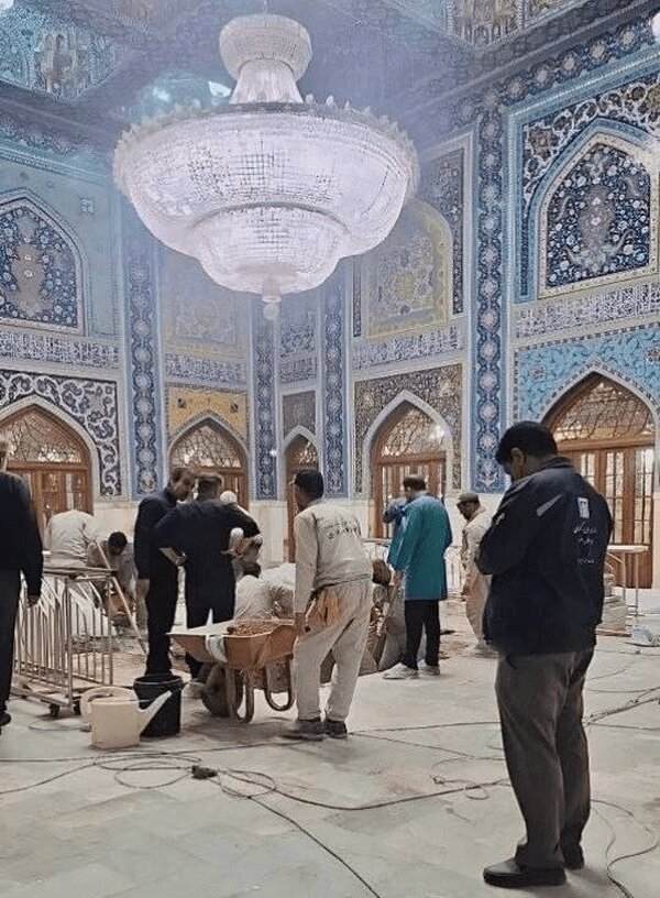 تصویری دیده نشده از آمادهسازی آرامگاه ابدی رهبر شهید در حرم امام رضا(ع) آمادهسازی آرامگاه ابدی رهبر شهید در حرم رضوی