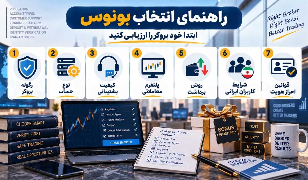 بروکر بونوس بدون واریز؛ راهنمای انتخاب بر اساس نیاز واقعی معامله‌گر ایرانی