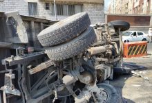 تصادف زنجیره‌ای ۱۲ خودرو در بزرگراه یادگار امام؛ ۵ نفر مصدوم شدند + تصاویر