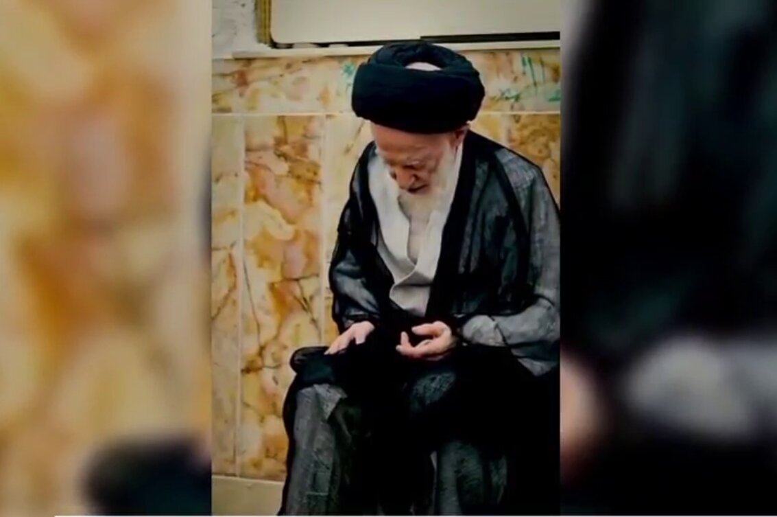 تصاویری از تشرف مرحوم آیت الله شبیری زنجانی به حرم حضرت معصومه(س) | ویدئو